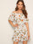 Floral Print Ruffle Hem Belted Romper