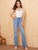 Light Wash Pocket Detail Flare Jeans