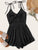 Tie Front Shirred Layer Ruffle Hem Cami Playsuit