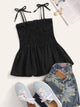 Polka Dot Shirred Cami Top