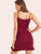 Solid Surplice Front Ruffle Hem Cami Dress