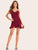 Solid Surplice Front Ruffle Hem Cami Dress