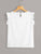 Keyhole Back Ruffle Armhole Scallop Trim Top
