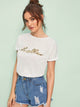 Sequin Patched Tee