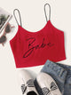 Letter Print Cami Crop Top