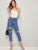 Ripped Roll Up Hem Jeans