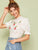Guipure Lace Neck Embroidery Front Schiffy Top
