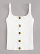 Button Front Rib-Knit Cami Top