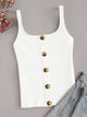 Button Front Rib-Knit Cami Top