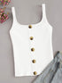 Button Front Rib-Knit Cami Top
