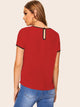 Contrast Binding Keyhole Back Top