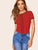 Contrast Binding Keyhole Back Top