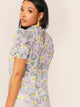 Frill Neck Floral Print Top