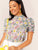 Frill Neck Floral Print Top