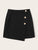 Button Side Zipper Wrap Skirt