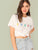 Short Sleeve Letter Print Top