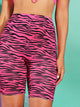 Neon Pink Zebra Print Cycling Shorts