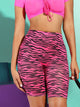 Neon Pink Zebra Print Cycling Shorts