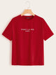Slogan Print Short Sleeve Tee