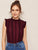 Lettuce Frill Contrast Lace Blouse