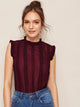 Lettuce Frill Contrast Lace Blouse