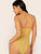 Ruched Front Rib-knit Striped Tube Bodysuit