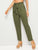 Self Belted Pleated Detail Tapered Pants