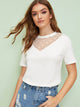 Dobby Mesh Insert Solid Tee