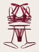Contrast Mesh Underwire Garter Lingerie Set