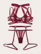Contrast Mesh Underwire Garter Lingerie Set