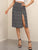 Ditsy Floral Print Slit Hem Button Front Skirt