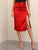 Zip Back Ring Detail Split Thigh Midi Skirt