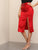 Zip Back Ring Detail Split Thigh Midi Skirt