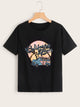 Car & Letter Print Tee