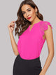 V Cut Neck Guipure Lace Raglan Sleeve Blouse