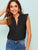 Notch Neck Lace Trim Top