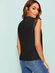 Notch Neck Lace Trim Top