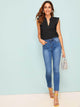 Notch Neck Lace Trim Top