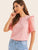 Eyelet Embroidered Sleeve Frill Trim Tee