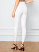 White Wash Belted Skinny Jeans