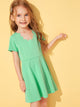 Toddler Girls Scallop Neck High Waist Skater Dress