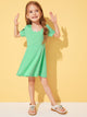 Toddler Girls Scallop Neck High Waist Skater Dress