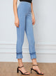 Zip Back Ruffle Hem Skinny Jeans