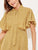 Geo Print Tie Neck Flutter Sleeve Dress