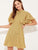 Geo Print Tie Neck Flutter Sleeve Dress