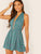  Ditsy Floral Plunge Neck Backless Romper