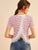 Contrast Lace Tulip Hem Striped Tee