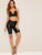 Wide Band Waist Leather Look Leggings Shorts