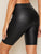 Wide Band Waist Leather Look Leggings Shorts