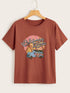 Car & Letter Print Tee